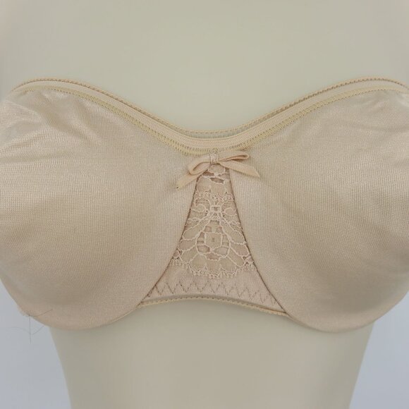 VTG Maidenform 34C Body Things Beige Underwire Unlined Strapless Bra Union USA - Picture 3 of 15